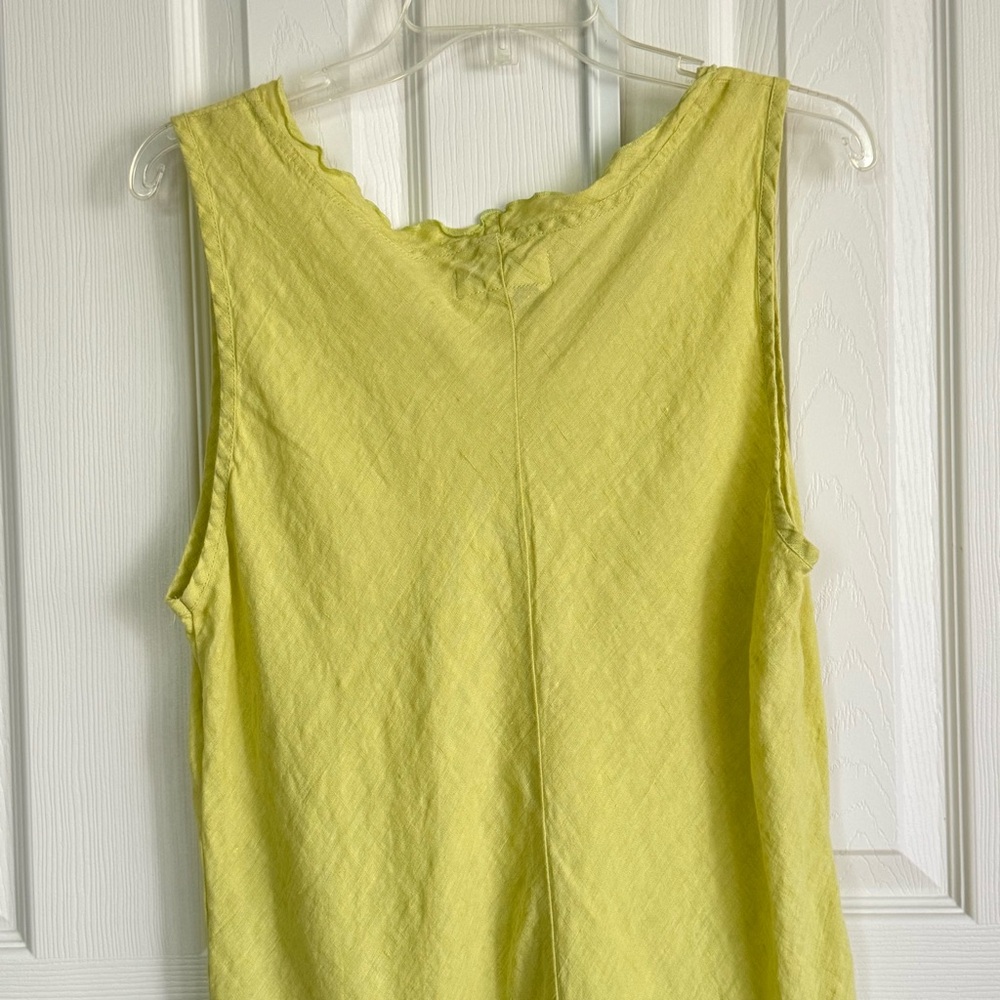 Flax Women's Light Green Linen Sleeveless Dress Size L - Picture 5 of 10